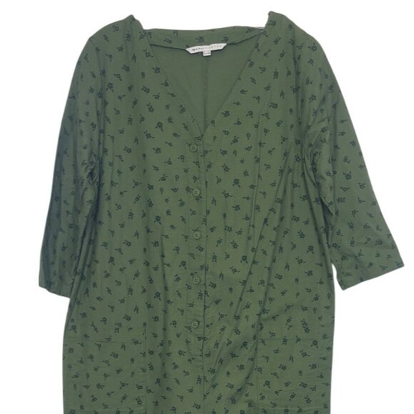 The Nines By Hatch Maternity Jumpsuit Large Green New WOT Floral Pattern Vneck - Picture 4 of 9